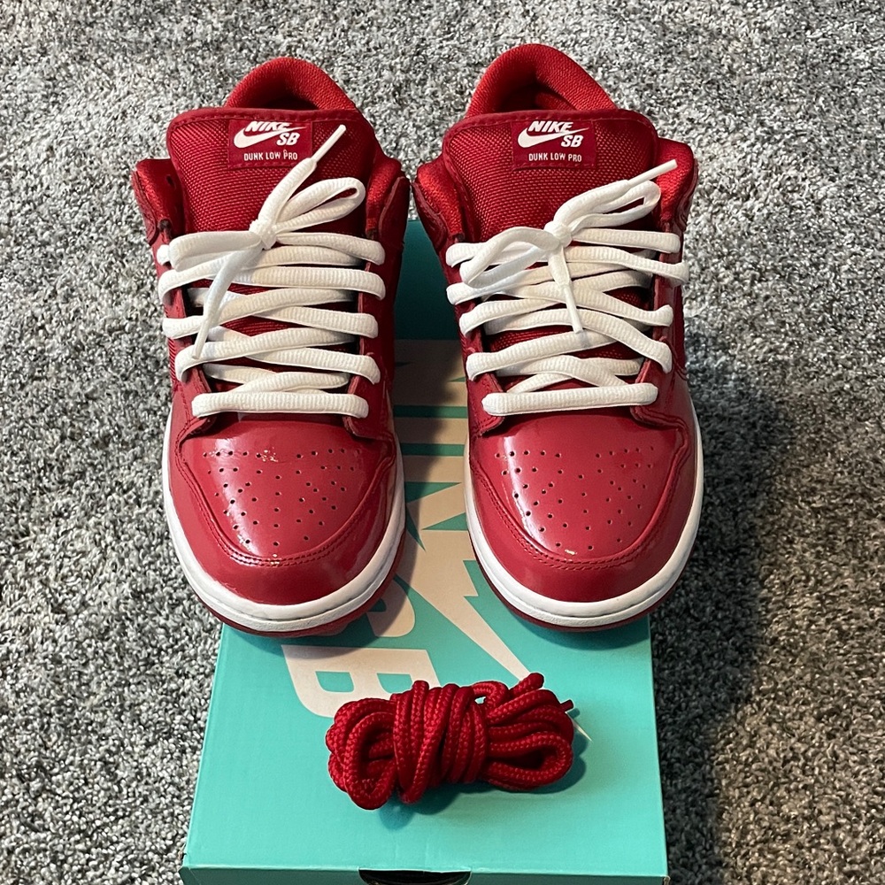 Nike Dunk Low Pro SB  Red and White Shoes Men Size 9